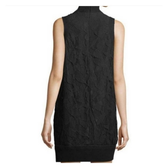 RAG & BONE | SOFIYA LACE MOCK SLEEVELESS FLORAL WOOL BLACK DRESS WOMEN'S SIZE XS - Picture 4 of 17